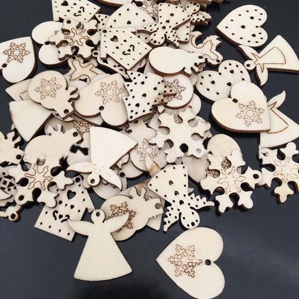50pcs/pack christmas carve natural wood chip ornaments pendant decorations with hole embellishments diy crafts
50pcs/pack christmas carve natural wood chip ornaments pendant decorations with hole embellishments diy crafts