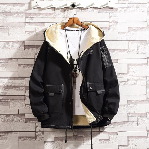 winter parkas men fashion thick warm mens lambs hair fleece jackets and coats solid hooded overcoat male cotton-padded clothes, Black
winter parkas men fashion thick warm mens lambs hair fleece jackets and coats solid hooded overcoat male cotton-padded clothes, Black