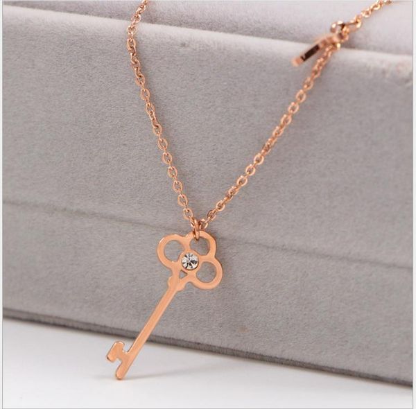 korean version single diamond titanium steel necklace 18k rose gold short crystal inlaid diamond hollow key short chain, Silver
korean version single diamond titanium steel necklace 18k rose gold short crystal inlaid diamond hollow key short chain, Silver