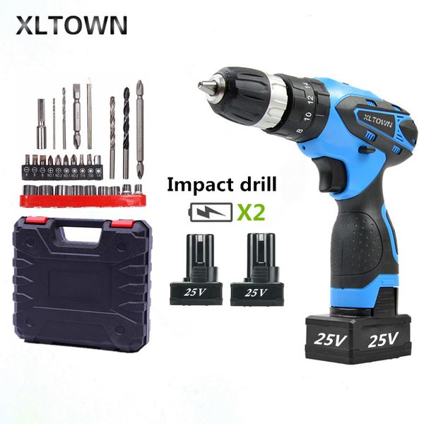 xltown 25v impact drill with 2 battery rechargeable lithium battery multifunction electric screwdriver with drill bits
xltown 25v impact drill with 2 battery rechargeable lithium battery multifunction electric screwdriver with drill bits