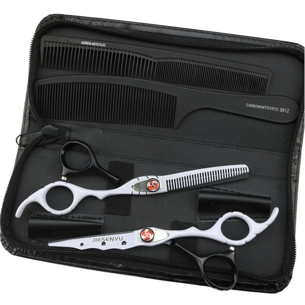 hairdressing scissors thinning scissors + flat cut hair salon 6.0 inch black and white personality haircut
hairdressing scissors thinning scissors + flat cut hair salon 6.0 inch black and white personality haircut