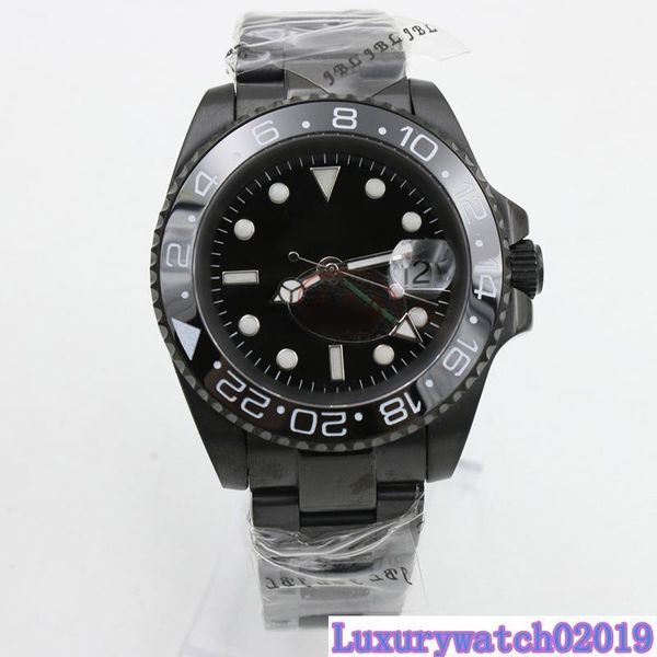 gmt superlative automatic 40mm full black mens watches sapphire crystal luminous hands and dot hour markers wristwatches, Slivery;brown
gmt superlative automatic 40mm full black mens watches sapphire crystal luminous hands and dot hour markers wristwatches, Slivery;brown