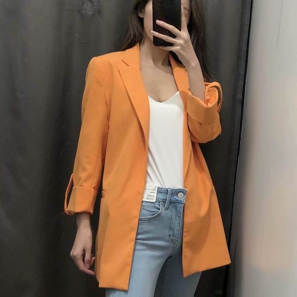 women's suits & blazers office lady blazer 2021 spring arrival rolled up sleeve chic women casual female outwear, White;black
women's suits & blazers office lady blazer 2021 spring arrival rolled up sleeve chic women casual female outwear, White;black