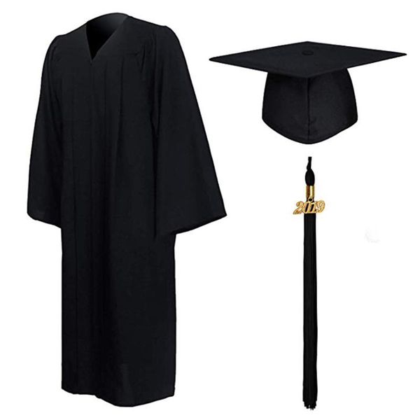 size note 2019 long sleeve formal graduation gown tassel cap set high school students and university bachelor clothes, White
size note 2019 long sleeve formal graduation gown tassel cap set high school students and university bachelor clothes, White