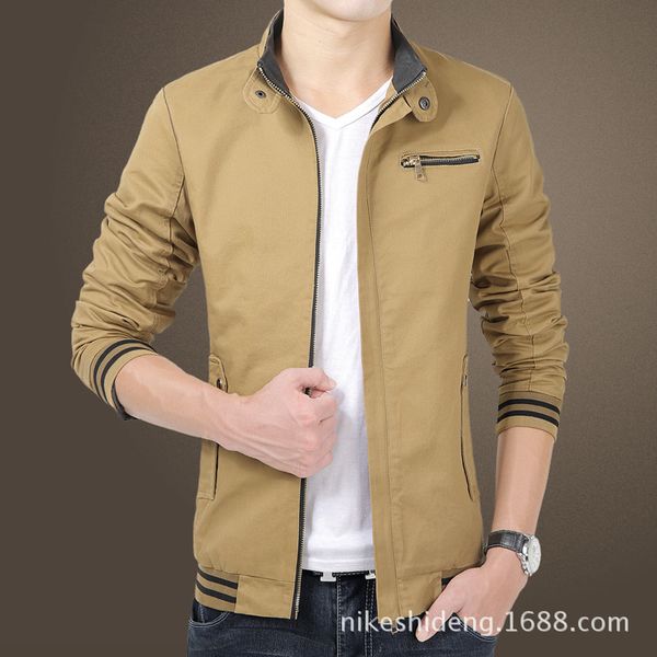men's jackets 2021 spring collar solid color jacket youth slim cotton casual, Black;brown
men's jackets 2021 spring collar solid color jacket youth slim cotton casual, Black;brown