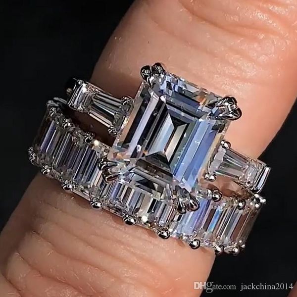 2pcs couple rings luxury jewelry real 100% 925 sterling silver big princess cut white z cz diamond gemstones women wedding bridal ring, Slivery;golden
2pcs couple rings luxury jewelry real 100% 925 sterling silver big princess cut white z cz diamond gemstones women wedding bridal ring, Slivery;golden