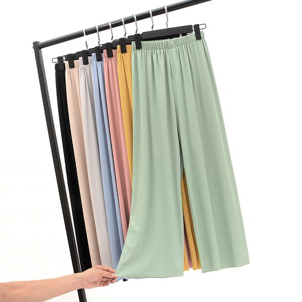 shell buckle simple korean wide leg pants women summer ice silk loose casual pants womens black thin loose trousers women, Black;white
shell buckle simple korean wide leg pants women summer ice silk loose casual pants womens black thin loose trousers women, Black;white