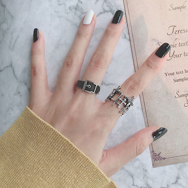 s1007 fashion jewelry s925 sliver ring punk belt vintage opening adjustable finger ring, Silver
s1007 fashion jewelry s925 sliver ring punk belt vintage opening adjustable finger ring, Silver