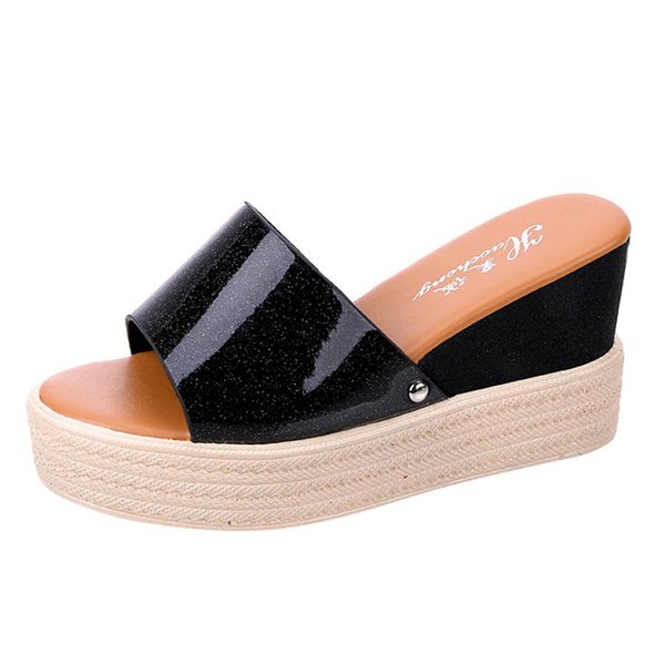 new arrival slipers women open-toe wedges casual slippers summer thick-bottomed fashion beach shoe dames slippers zomer 2019, Black
new arrival slipers women open-toe wedges casual slippers summer thick-bottomed fashion beach shoe dames slippers zomer 2019, Black