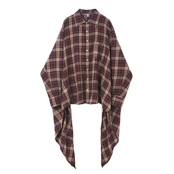 men's casual shirts ewq / wear vintage irregular design long sleeve plaid shirt single breasted turn-down collar loose 2021 hd606, White;black
men's casual shirts ewq / wear vintage irregular design long sleeve plaid shirt single breasted turn-down collar loose 2021 hd606, White;black