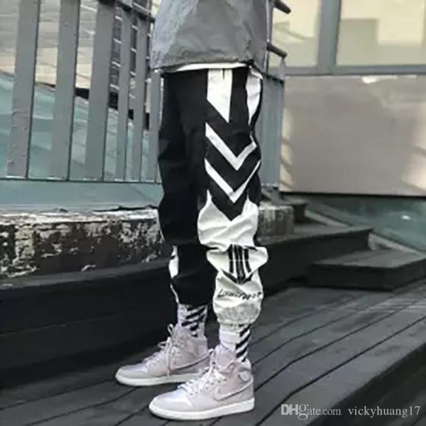 men vogue jogger dance track pants streetwear loose side striped hip pop pants sportwear baggy cargo slacks trousers man, Black
men vogue jogger dance track pants streetwear loose side striped hip pop pants sportwear baggy cargo slacks trousers man, Black