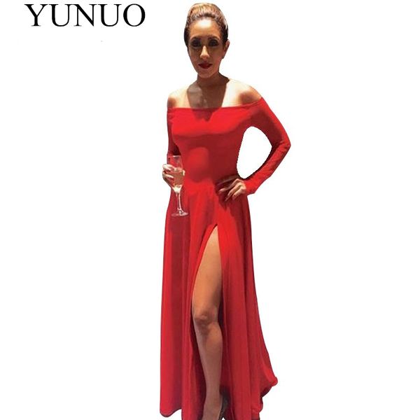 yunuo off shoulder long sleeves evening dresses red a-line long party gowns with side slit women n54, White;black
yunuo off shoulder long sleeves evening dresses red a-line long party gowns with side slit women n54, White;black