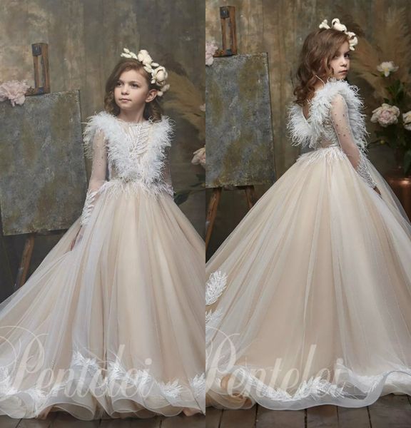 lovely a line flower girl dress jewel neck long sleeve applique pearls feather wedding dress floor length girl' birthday part, White;blue
lovely a line flower girl dress jewel neck long sleeve applique pearls feather wedding dress floor length girl' birthday part, White;blue