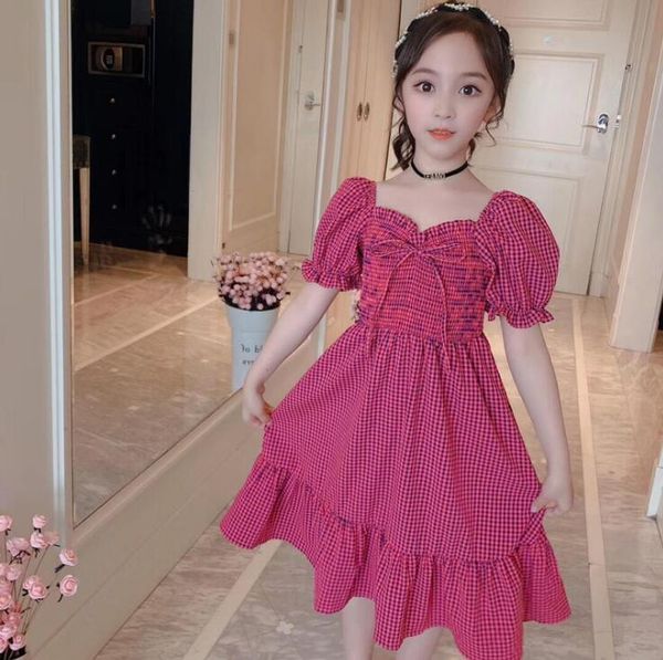 2020 korean style girls plaid dress fashion cotton summer girls dresses 3-9 years f148, Red;yellow
2020 korean style girls plaid dress fashion cotton summer girls dresses 3-9 years f148, Red;yellow