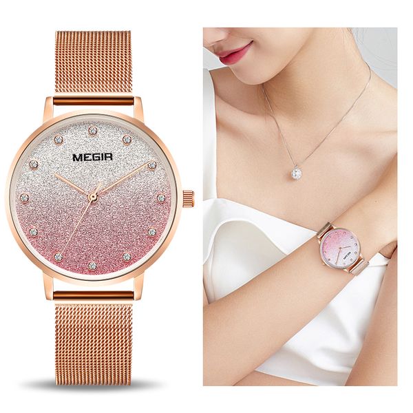 megir big dial women watches rose gold ladies clock stainless steel mesh woman rhinestone wrist watch zegarek damski, Slivery;brown
megir big dial women watches rose gold ladies clock stainless steel mesh woman rhinestone wrist watch zegarek damski, Slivery;brown