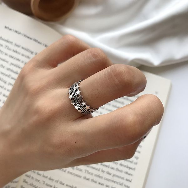 ins authentic s925 sterling silver fine jewelry retro stack star band ring wider tlj850, Golden;silver
ins authentic s925 sterling silver fine jewelry retro stack star band ring wider tlj850, Golden;silver