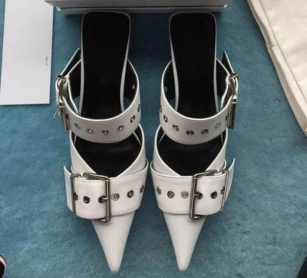 france brand 2020 white calfskin leather poited metal heel mules women luxury designer shoes heels origin package 40mm, Black
france brand 2020 white calfskin leather poited metal heel mules women luxury designer shoes heels origin package 40mm, Black