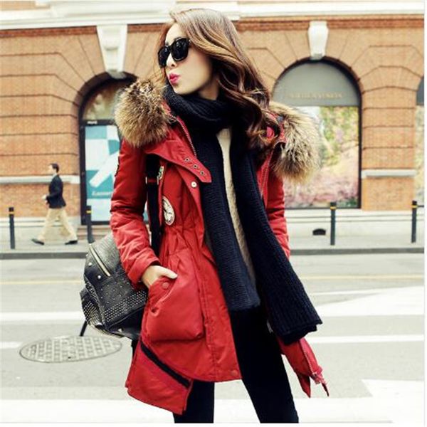 winter female coat new hooded white duck down jacket 2018 big raccoon fur collar women warm thicken outwear long ladies parka, Black
winter female coat new hooded white duck down jacket 2018 big raccoon fur collar women warm thicken outwear long ladies parka, Black