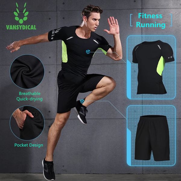 vansydical sports suit mens compression running sets tights men fitness shirt shorts set workout tracksuits gym sportswear suits, Black;blue
vansydical sports suit mens compression running sets tights men fitness shirt shorts set workout tracksuits gym sportswear suits, Black;blue