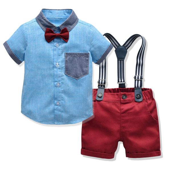 kid's clothes summer boys color matching short-sleeved lapel shirt + pants bow fashion british style children's cardigan shirt 2 s, White
kid's clothes summer boys color matching short-sleeved lapel shirt + pants bow fashion british style children's cardigan shirt 2 s, White