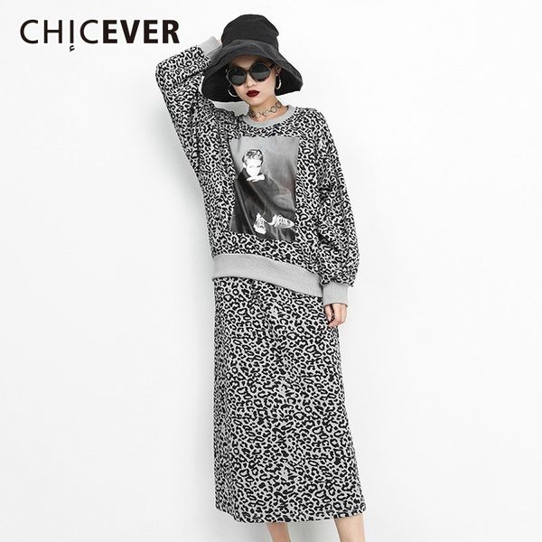 chicever leopard women's set o neck batwing long sleeve print pullovers elastic high waist midi skirt fashion clothing tide 2018, Gray
chicever leopard women's set o neck batwing long sleeve print pullovers elastic high waist midi skirt fashion clothing tide 2018, Gray