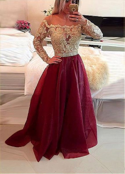 off the shoulder neckline a-line evening dresses with ivory lace appliques 2020 beaded long prom gown, Black;red 
off the shoulder neckline a-line evening dresses with ivory lace appliques 2020 beaded long prom gown, Black;red