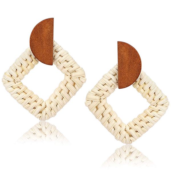 dangle & chandelier rattan earrings handmade straw woven braid round drop lightweight bohemian wicker hoop for women, square, Silver
dangle & chandelier rattan earrings handmade straw woven braid round drop lightweight bohemian wicker hoop for women, square, Silver