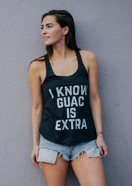 vest i know guac is extra workout tanks good vibes letter summer fashion cotton funny casual sleeveless tee, White
vest i know guac is extra workout tanks good vibes letter summer fashion cotton funny casual sleeveless tee, White