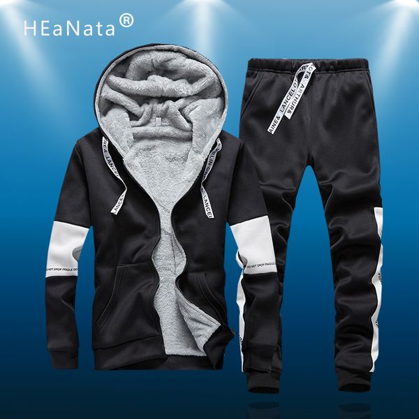 winter fleece mens sport sets warm thick hoodies sportswear tracksuit running casual jackets pants two pieces sets male plussize, Black;blue
winter fleece mens sport sets warm thick hoodies sportswear tracksuit running casual jackets pants two pieces sets male plussize, Black;blue