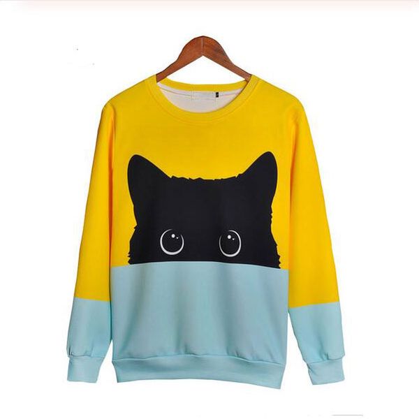 new fashion womens/mens cute cat funny 3d print crewneck sweatshirt jumper women/men fashion clothing xs02, Black
new fashion womens/mens cute cat funny 3d print crewneck sweatshirt jumper women/men fashion clothing xs02, Black