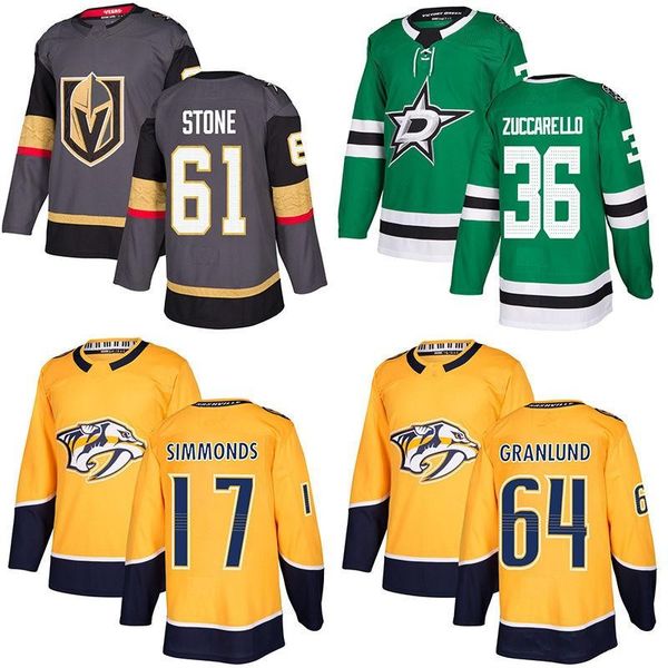 2019 Vegas Golden Knights 61 Mark Ston Jerseys Dallas Stars 36 Mats Zuccarello Nashville Predators 17 Wayne Simmonds 64 Mikael Granlunnd