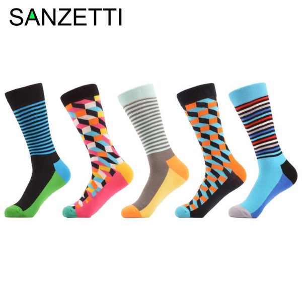 men's socks sanzetti 5 pair/lot colorful striped filled optic combed cotton funny casual novelty gift, Black
men's socks sanzetti 5 pair/lot colorful striped filled optic combed cotton funny casual novelty gift, Black