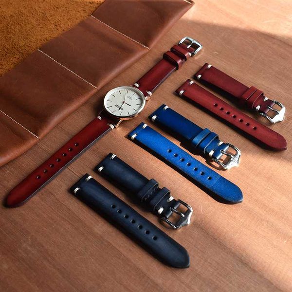 onthelevel handmade vintage watchband genuine leather watch strap red/black/blue replacement band buckle 20mm, Black;brown
onthelevel handmade vintage watchband genuine leather watch strap red/black/blue replacement band buckle 20mm, Black;brown
