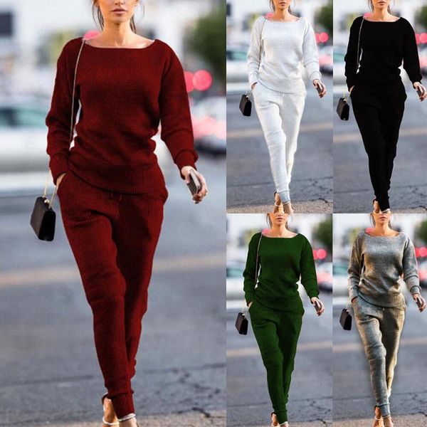 puimentiu spring autumn winter lossky slim women knitted suit casual track suits o-neck long sleeve solid ladies sports suits, White
puimentiu spring autumn winter lossky slim women knitted suit casual track suits o-neck long sleeve solid ladies sports suits, White