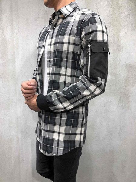 men plaid shirt shirts 2019 new arrival men's fashion plaid shirt long-sleeved male casual high quality, White;black
men plaid shirt shirts 2019 new arrival men's fashion plaid shirt long-sleeved male casual high quality, White;black