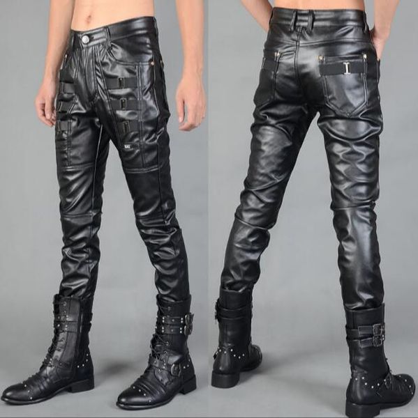 27-36 2020 new men clothing fashion plus velvet motorcycle pu leather pants black korean leisure slim trousers stage costumes
27-36 2020 new men clothing fashion plus velvet motorcycle pu leather pants black korean leisure slim trousers stage costumes