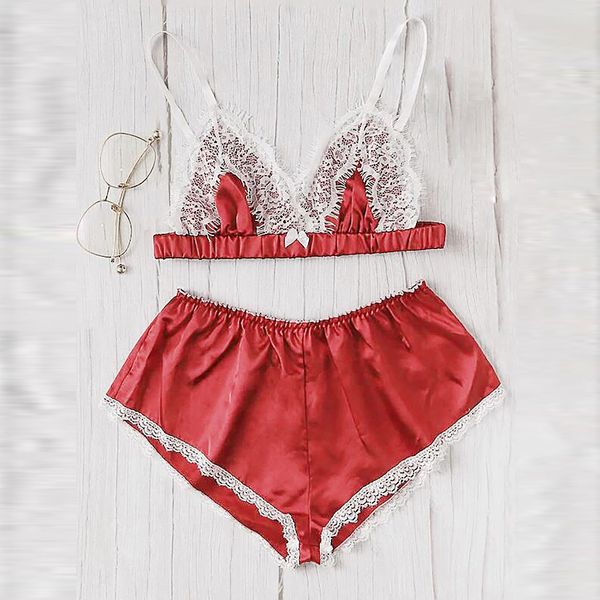 fashion pajamas for women silk lace pijama mujer splic stain lingerie bowknot set pajamas bra shorts sleepwear, Blue;gray
fashion pajamas for women silk lace pijama mujer splic stain lingerie bowknot set pajamas bra shorts sleepwear, Blue;gray