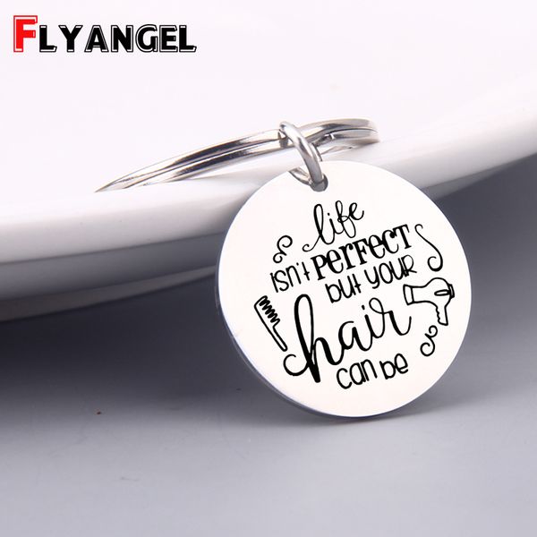 hairdresser beautician gift key holder engraved life isn't perfect but your hair can be keychians fashion simple bag charm gifts, Silver
hairdresser beautician gift key holder engraved life isn't perfect but your hair can be keychians fashion simple bag charm gifts, Silver