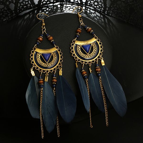 women earrings vintage fashion jewelries ornaments tassel earrings ethnic style feather long earring exquisite bijoux pendant, Silver
women earrings vintage fashion jewelries ornaments tassel earrings ethnic style feather long earring exquisite bijoux pendant, Silver