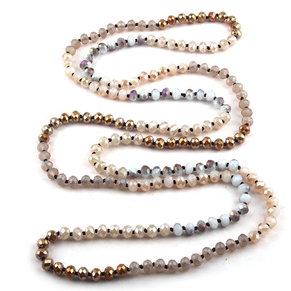 fashion bohemian jewelry 150cm crystal glass long knotted dark multi color crystal necklace, Silver
fashion bohemian jewelry 150cm crystal glass long knotted dark multi color crystal necklace, Silver