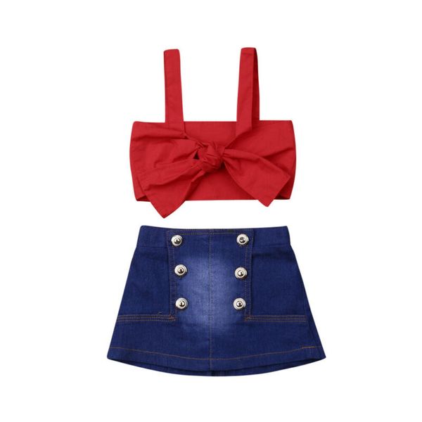 summer new 1-5years toddler baby girl clothes sleeveless vest red +denim skirt 2pcs outfits set, White
summer new 1-5years toddler baby girl clothes sleeveless vest red +denim skirt 2pcs outfits set, White