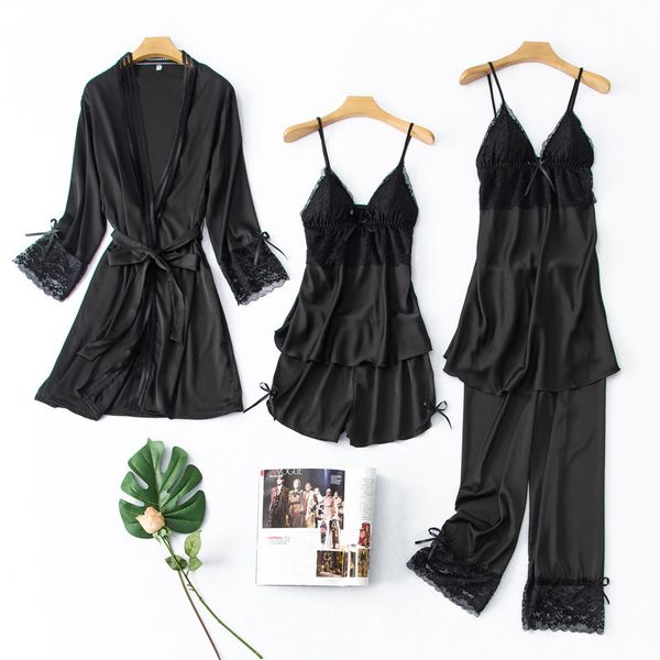 lace 5pcs robe set women sleepwear nightgown satin bride bridesmaid wedding gown summer kimono bathrobe home dressing gown, Black;red
lace 5pcs robe set women sleepwear nightgown satin bride bridesmaid wedding gown summer kimono bathrobe home dressing gown, Black;red