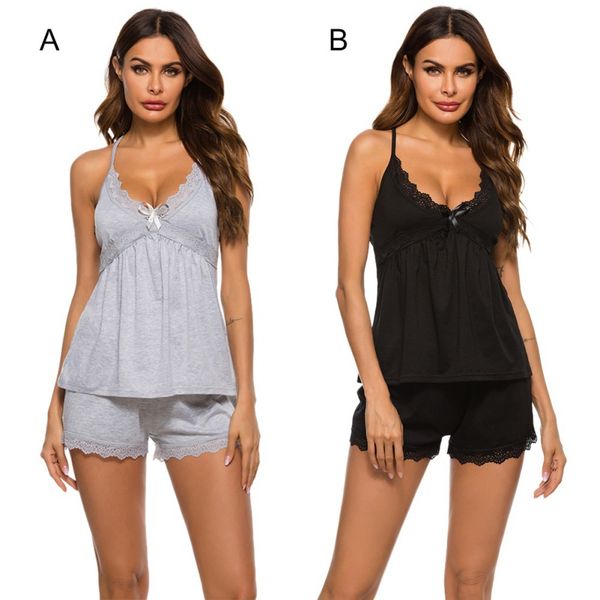 fashion women 2 pcs sleepwear spaghetti strap blackless tank shorts pajama set ladies sleepwear, Black;red
fashion women 2 pcs sleepwear spaghetti strap blackless tank shorts pajama set ladies sleepwear, Black;red