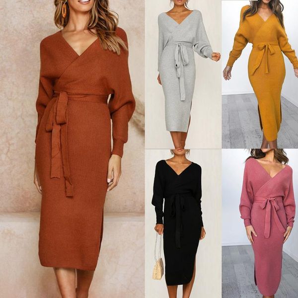 split women knitting sweater lady new autumn winter tight v-neck vertvie dress sheath slim streetwear deep dress kpopw, Black
split women knitting sweater lady new autumn winter tight v-neck vertvie dress sheath slim streetwear deep dress kpopw, Black