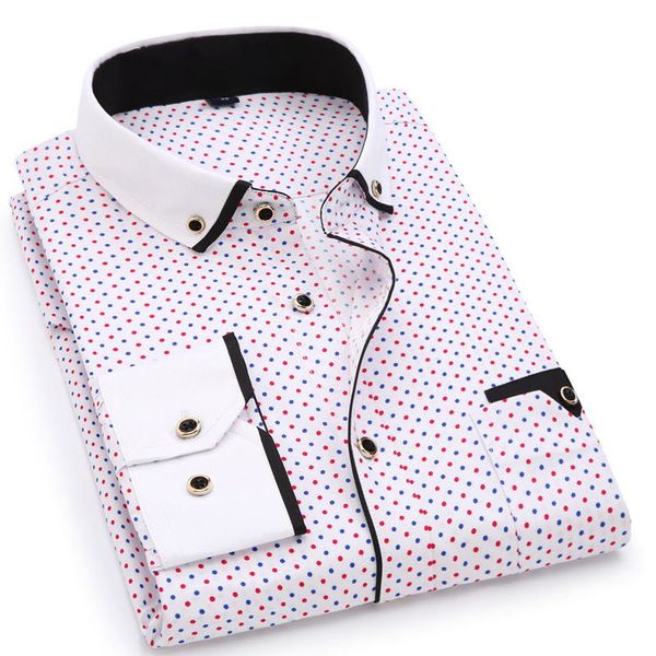 2019 men fashion casual long sleeved printed shirt slim fit male social business dress shirt brand men clothing soft comfortable, White;black
2019 men fashion casual long sleeved printed shirt slim fit male social business dress shirt brand men clothing soft comfortable, White;black