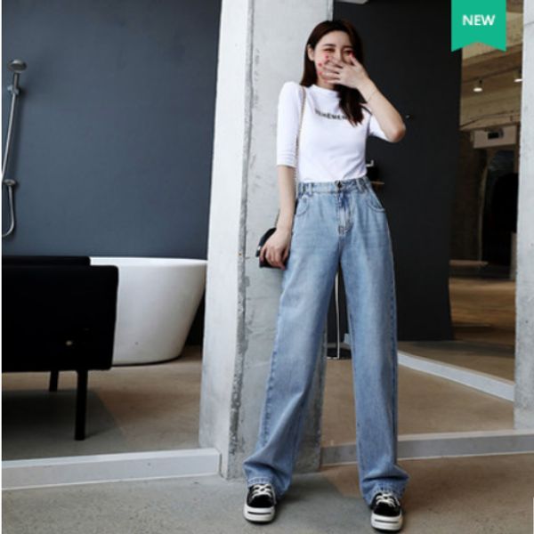 light blue drag straight jeans, female han edition trousers high loose waist thin autumn outfit wide-legged pants
light blue drag straight jeans, female han edition trousers high loose waist thin autumn outfit wide-legged pants