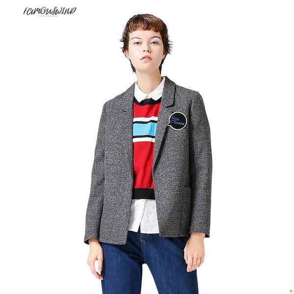 plaid vintage blazer turn down collar one button long sleeve outerwear coat casual casaco femi women blazers and jackets, White;black
plaid vintage blazer turn down collar one button long sleeve outerwear coat casual casaco femi women blazers and jackets, White;black