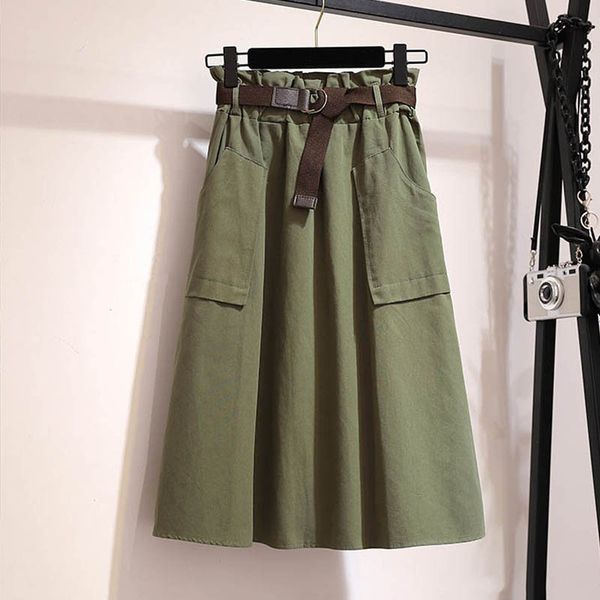 vintage midi knee length summer skirt women 2019 spring autumn casual cotton solid high waist sun school skirt with belt female, Black
vintage midi knee length summer skirt women 2019 spring autumn casual cotton solid high waist sun school skirt with belt female, Black