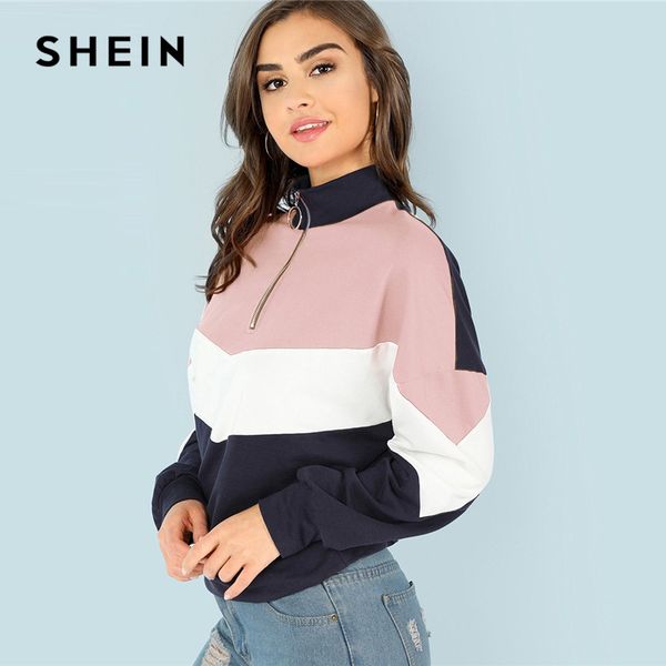 shein multicolor o-ring zip front cut and sew sweatshirt athleisure stand collar raglan sleeve sweatshirt women autumn pullovers, Black
shein multicolor o-ring zip front cut and sew sweatshirt athleisure stand collar raglan sleeve sweatshirt women autumn pullovers, Black