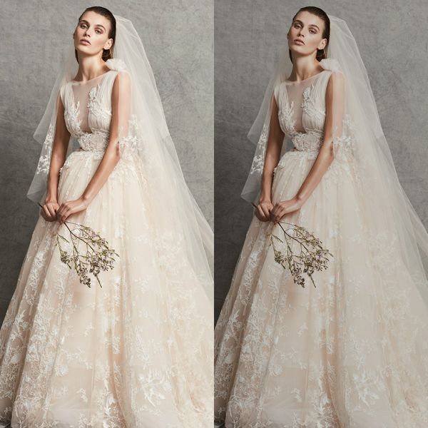 zuhair murad 2019 a line wedding dresses jewel lace tulle princess sweep train bridal gowns plus size wedding dress robe de mariée, White
zuhair murad 2019 a line wedding dresses jewel lace tulle princess sweep train bridal gowns plus size wedding dress robe de mariée, White